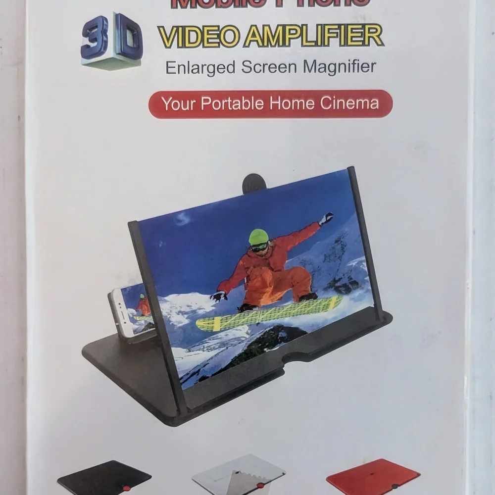 MOBILE PHONE 3D VIDEO AMPLIFIER SCREEN, Enlarge Screen (New In Box) Color Red